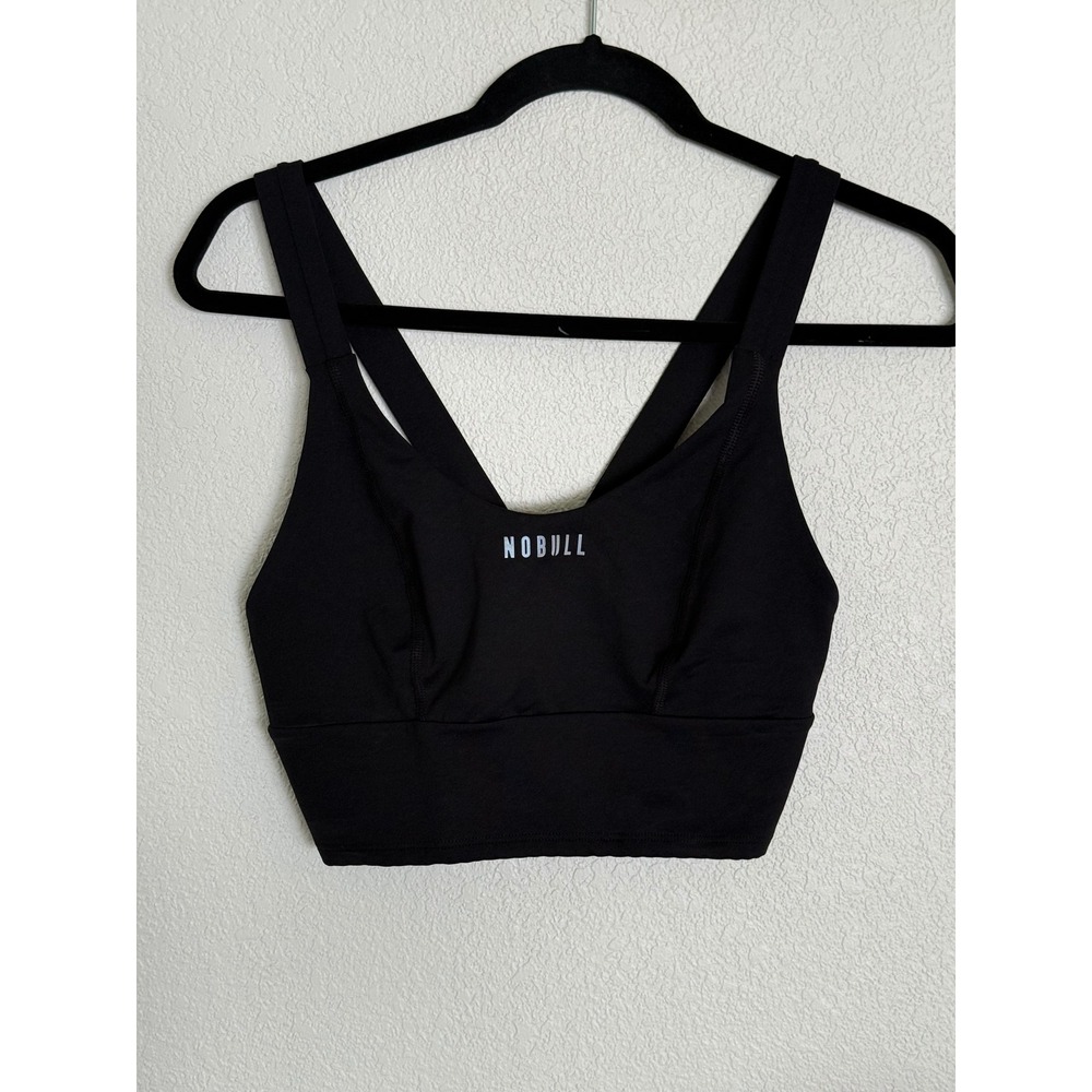 NOBULL Womens V-bakc Crossback Sports Bra Black Medium Training Gym Yoga